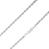 Sterling Silver 3.2mm Solid  Rope Diamond Cut Silver Chain